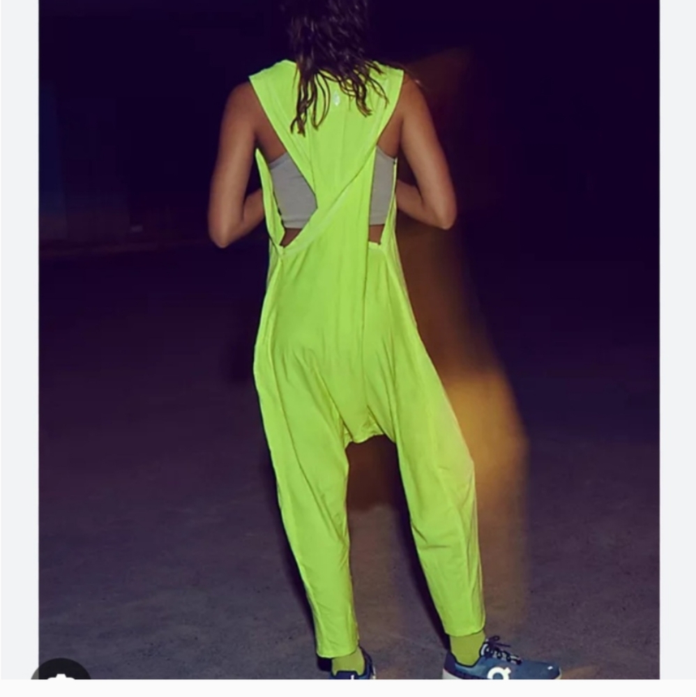 Free People Bright Yellow Jumpsuit